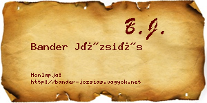 Bander Józsiás névjegykártya